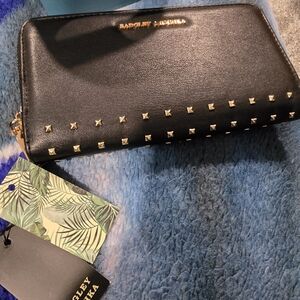 Badgley Mischka Black Wallet with Gold Accents